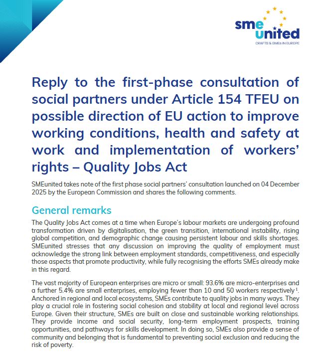 Reply to the first-phase consultation of social partners under Article ...